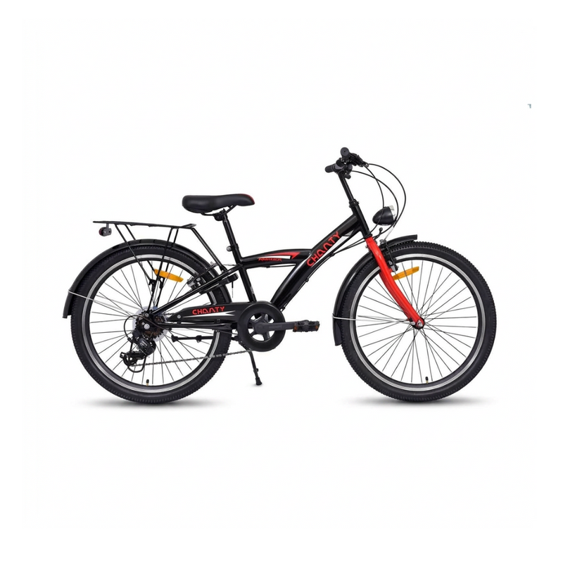 Chanty 24" Vélo enfant – Garçon – Noir/Rouge – 7 vitesses & freins en V  