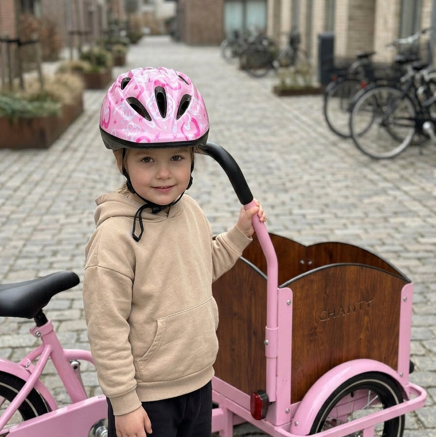 Chanty Casque enfant – Rose avec cœurs  