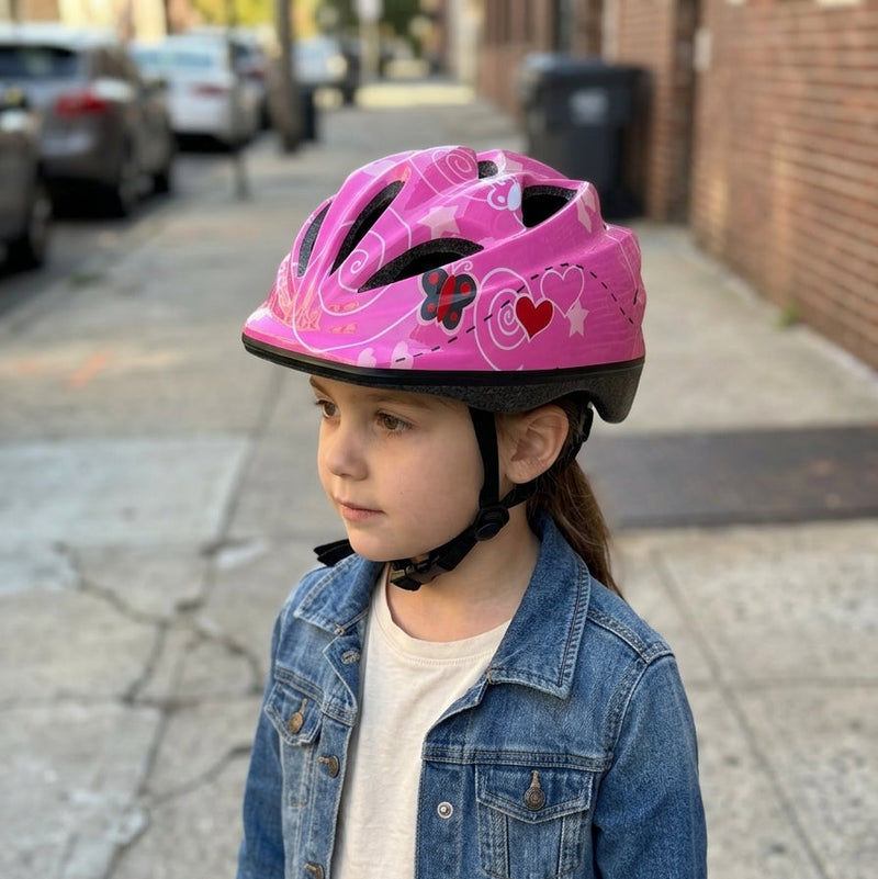 Chanty Casque enfant – Rose papillon  