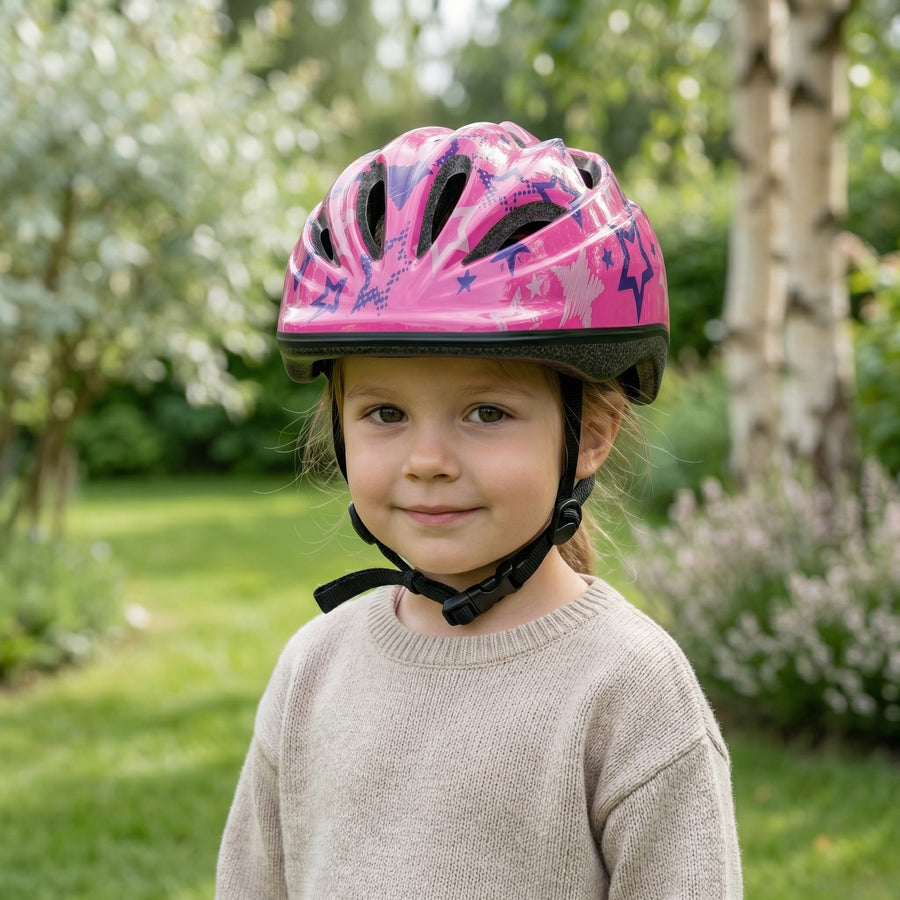 Chanty Casque enfant – Rose étoiles  