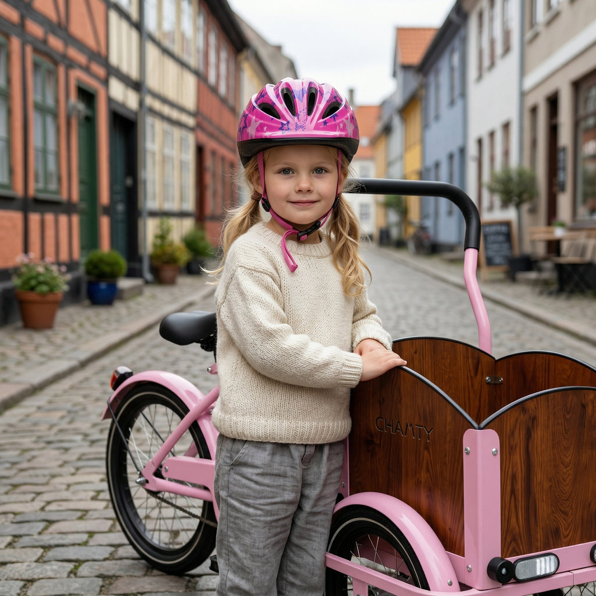 Chanty Casque enfant – Rose étoiles  