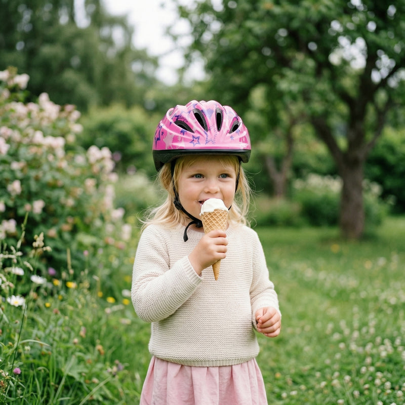 Chanty Casque enfant – Rose étoiles  