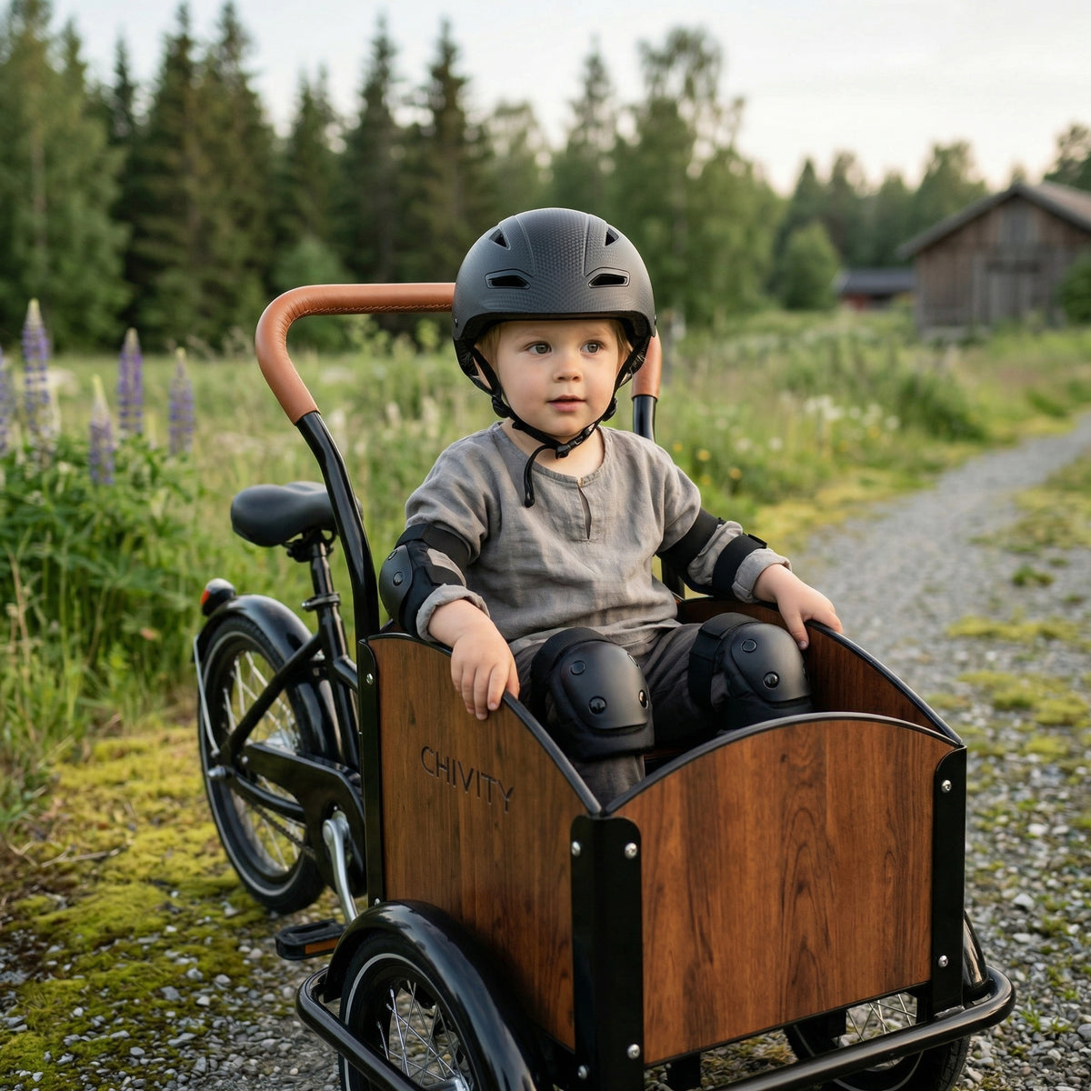 CHANTY Casque enfant + kit de protection – Noir  