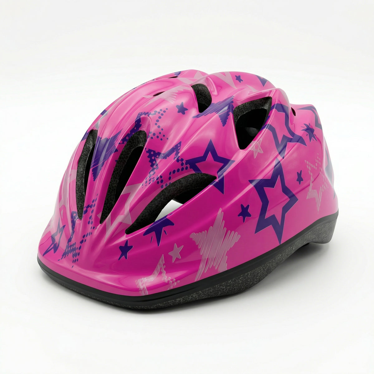Chanty Casque enfant – Rose étoiles  