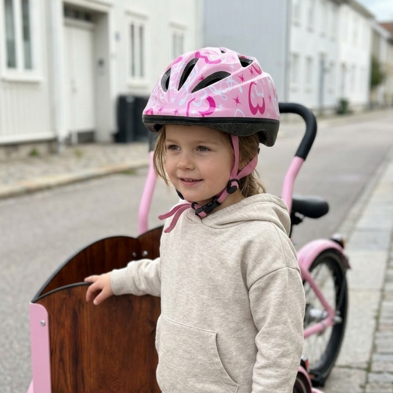 Chanty Casque enfant – Rose avec cœurs  